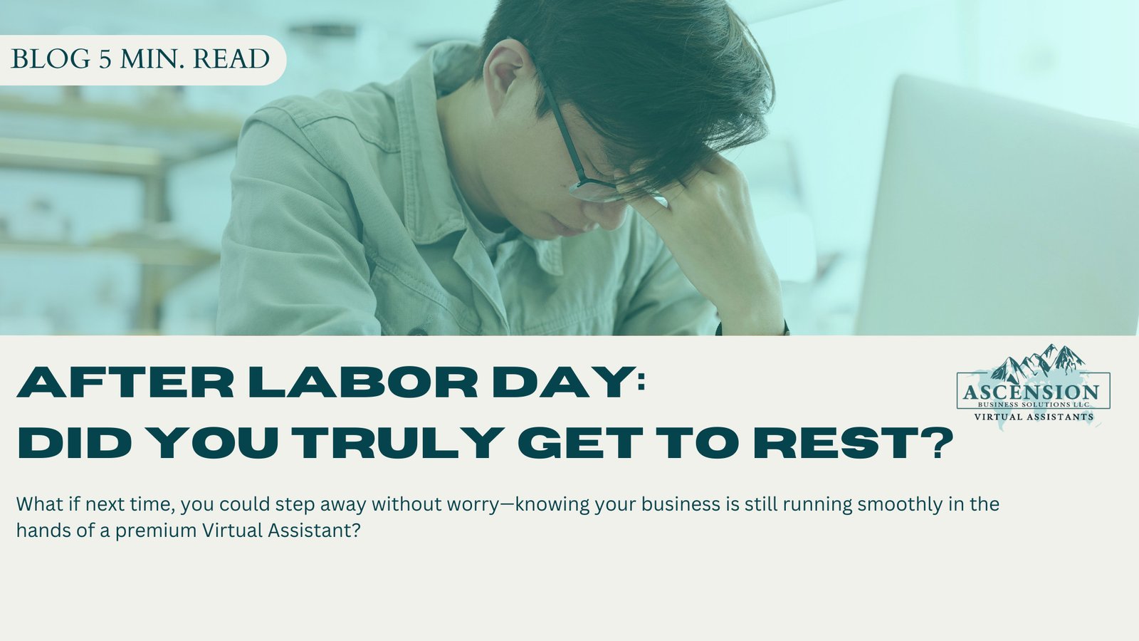 Stressed business leader at a desk representing how home care and home health owners can reclaim time through delegation, scheduling, recruiting, and after-hours support.